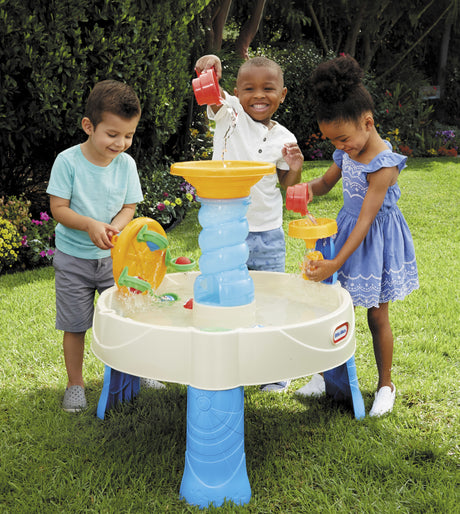 Table de Jeux d'Eau Bleue - LITTLE TIKES - Table d'Eau Spirale - PVC - Roues hydrauliques