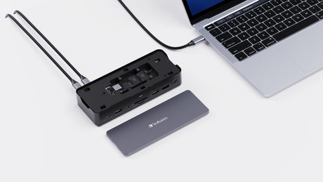 Station d'accueil portable USB-C 3.2 Verbatim CDS-15S avec lecteur SSD (Gris)