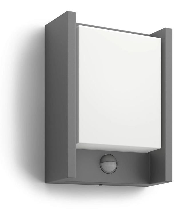 Applique murale - PHILIPS - Arbour - Lumiere blanche chaude - Avec capteur - Large - IP44
