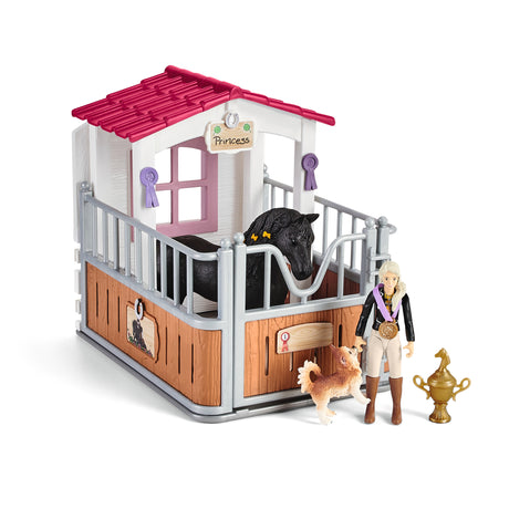 Box avec Tori et Princess, Extension pour écurie schleich avec 26 éléments inclus dont 1 cheval schleich, coffret figurines pour