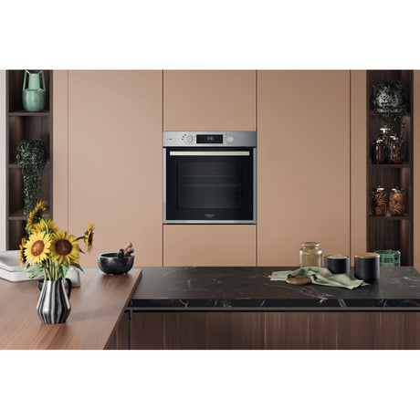 Four encastrable - Pyrolyse hydrolyse - Chaleur pulsée - HOTPOINT - HAO854PSX - Inox - 71 L - A++ - Fonction vapeur