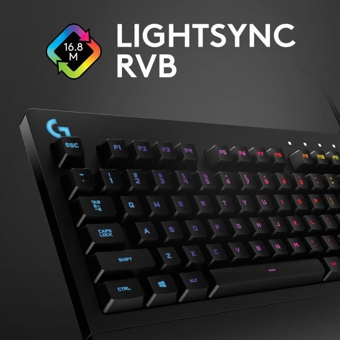 Clavier gamer - Filaire - Logitech G - G213 Prodigy - AZERTY - USB - Noir