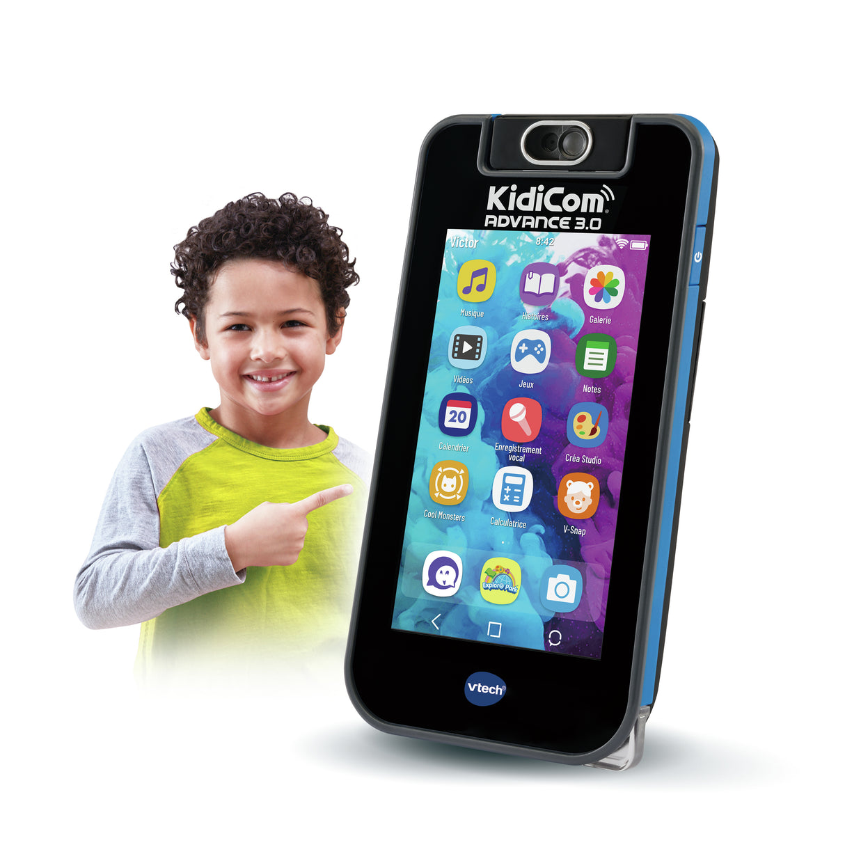 VTECH - KidiCom Advance 3.0 - Noir - Fonctionnalités High-Tech - 6-12 ans