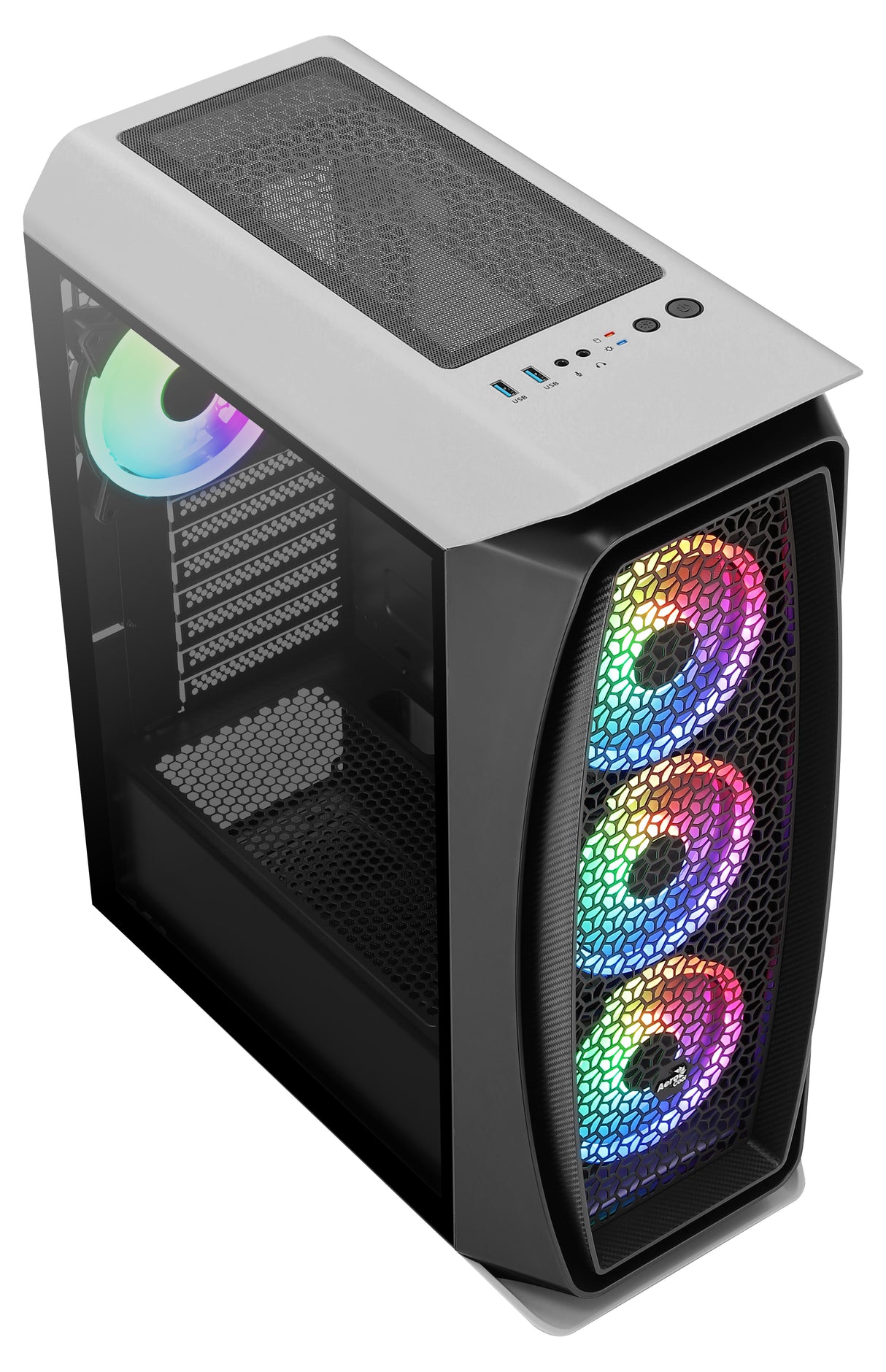 Boitier Moyen Tour ATX AeroCool Aero One Duo RGB avec panneau vitré (Blanc)