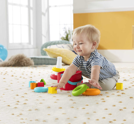 Fisher-Price - Pyramide arc-en-ciel - Jouet d'éveil 1er âge - Des 6 mois GRF09