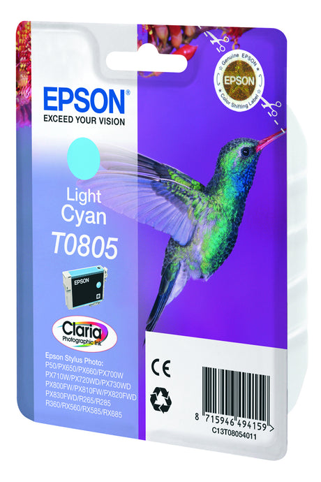 EPSON Cartouche d'encre T0805 Cyan clair - Colibri (C13T08054011)