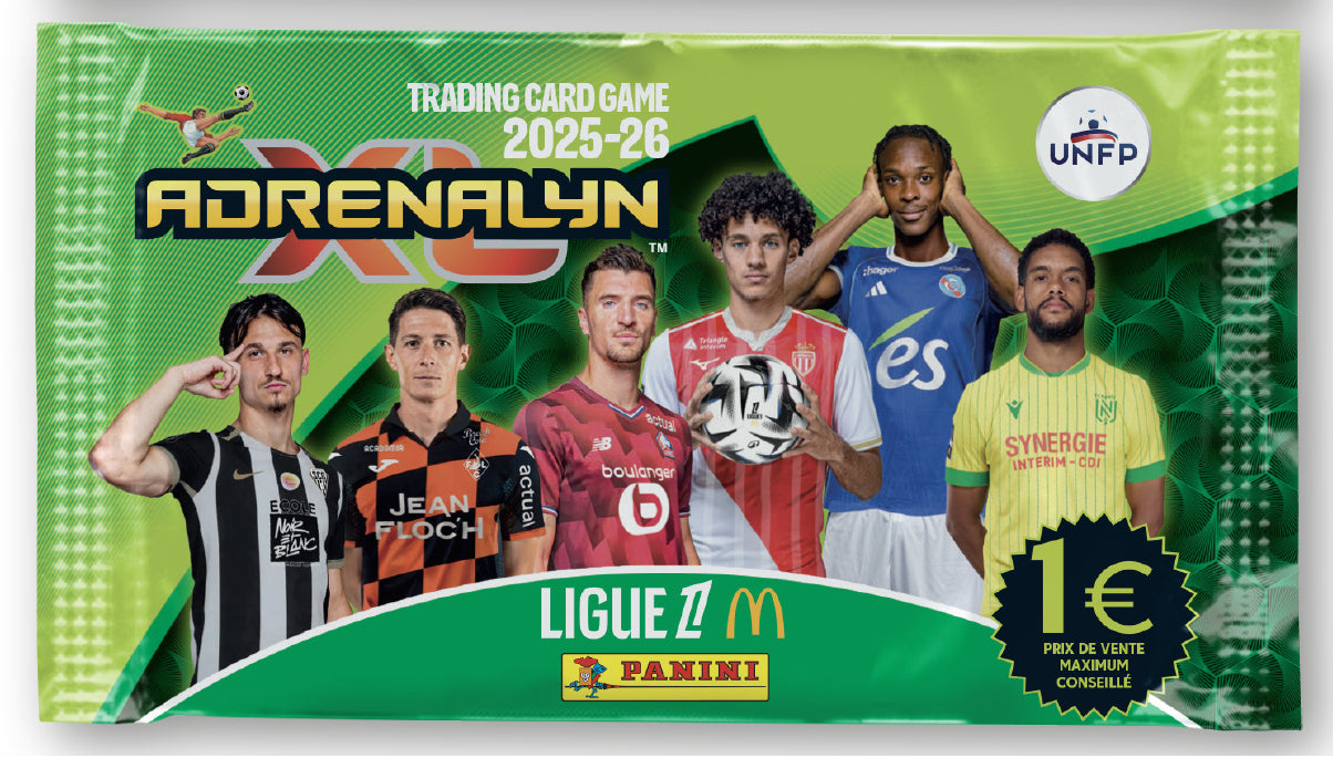 Pack de démarrage - PANINI - TCG ADRENALYN LIGUE 1 Mc Donald's 2025/26 - Album + 4 pochettes - 24 cartes