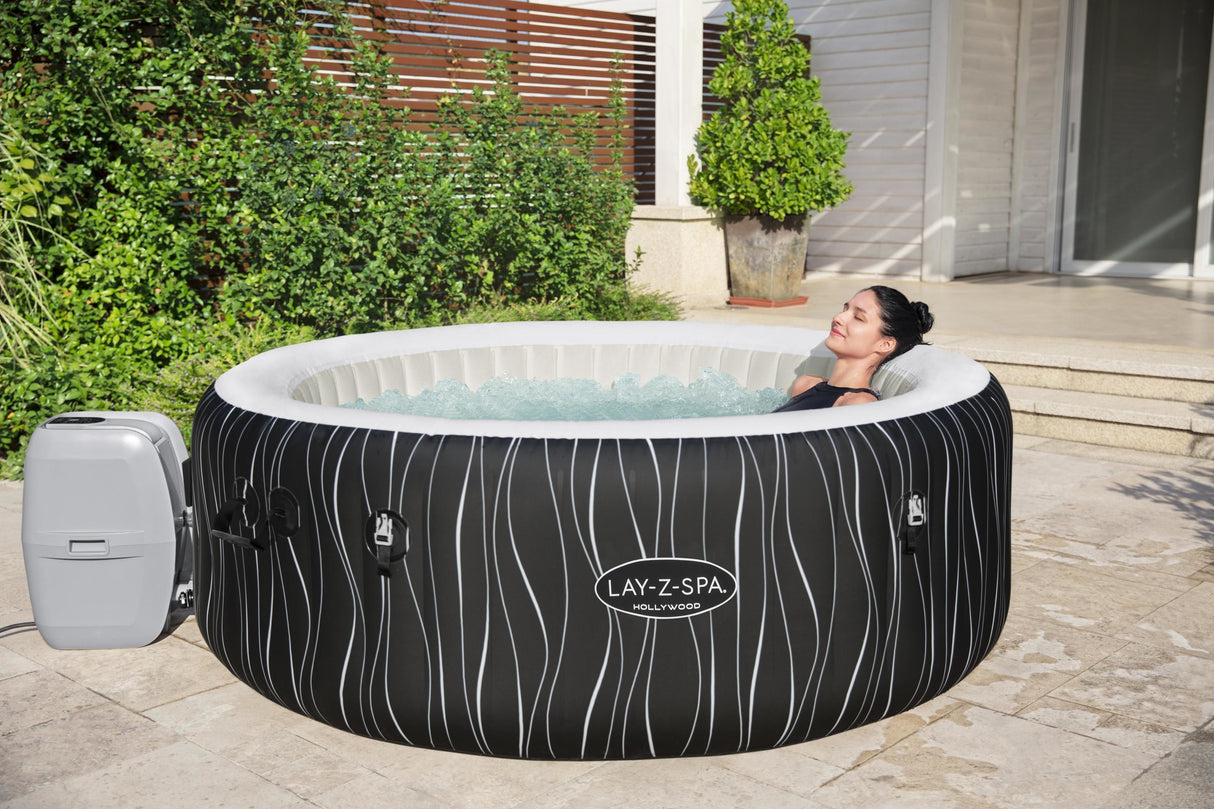 Spa gonflable BESTWAY - Lay-Z-Spa Hollywood - 196 x 66 cm - 4 a 6 places - Rond (Couverture, cartouche, diffuseur, LED...)