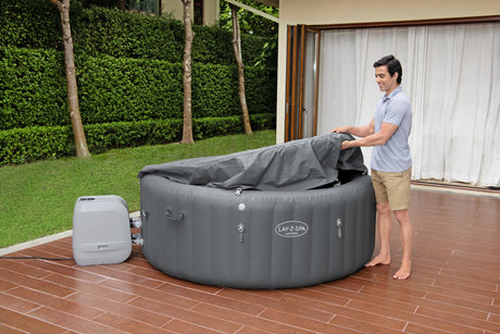 Spa gonflable BESTWAY - Lay-Z-Spa Hollywood - 196 x 66 cm - 4 a 6 places - Rond (Couverture, cartouche, diffuseur, LED...)