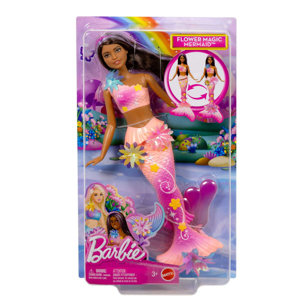 Barbie - Sirene Fleur Magique - Poupée aux longs cheveux bruns - Barbie - JDM73