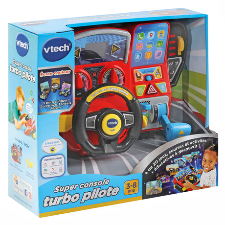 Simulateur de conduite pour enfant - VTECH Super Console Turbo Pilote - Écran couleur et 20 jeux inclus