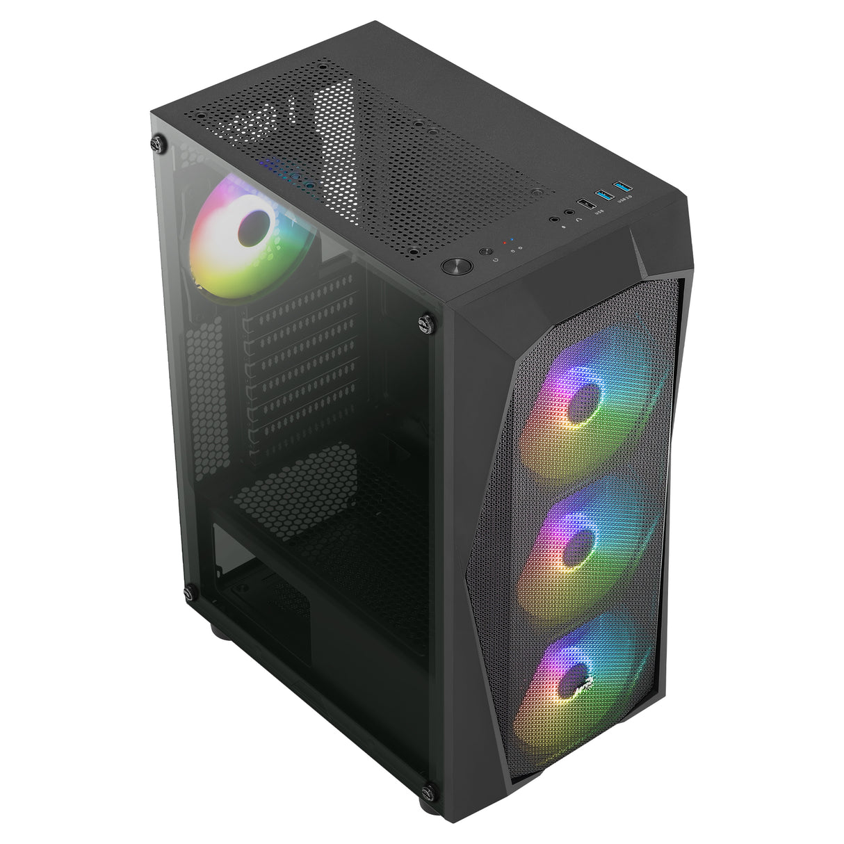 Boitier Moyen Tour ATX AeroCool Falcon-A RGB avec panneau vitré (Noir)