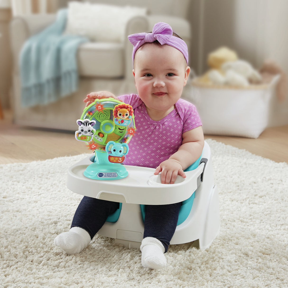 VTECH BABY - La Grande Roue des Baby Loulous - Roue musicale avec ventouse anti-chute - Vert/Multicolore