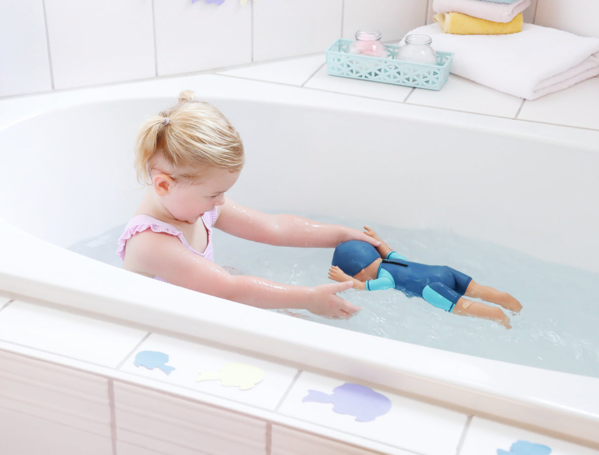 Poupon - BABY BORN -  Ma premiere nage - Poupée garçon 30 cm - Tenue non détachable et bonnet - Jouet de bain - Des 1 an