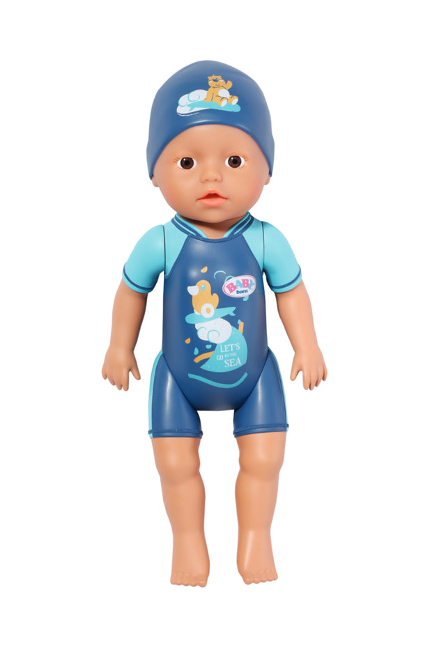 Poupon - BABY BORN -  Ma premiere nage - Poupée garçon 30 cm - Tenue non détachable et bonnet - Jouet de bain - Des 1 an