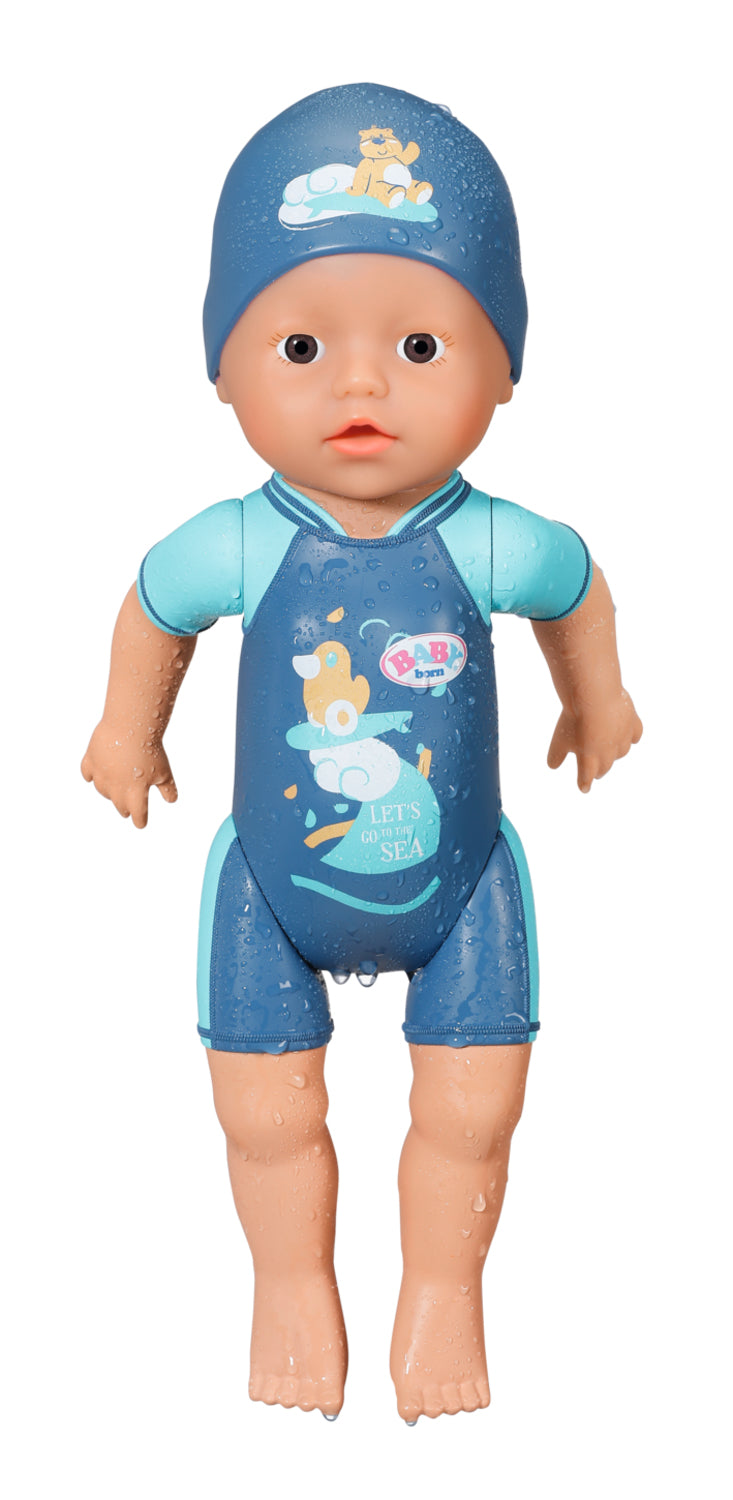 Poupon - BABY BORN -  Ma premiere nage - Poupée garçon 30 cm - Tenue non détachable et bonnet - Jouet de bain - Des 1 an