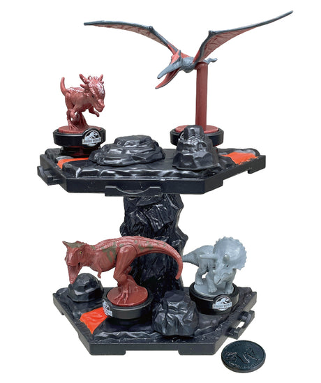 Jeu d'Équilibre - EPOCH GAMES - Jurassic World Volcano Quake - Dinosaures sur Plateforme, Dernier en Place Gagne !