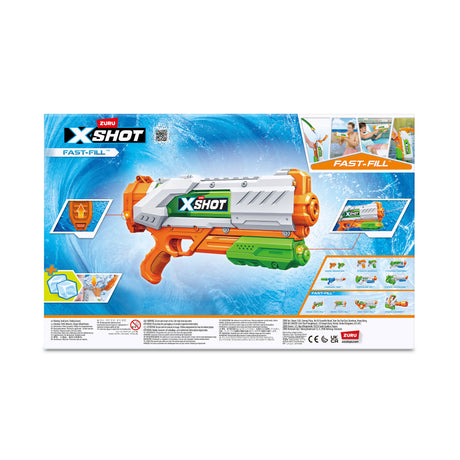 Pistolet ŕ eau - ZURU - X-SHOT Medium Fast-Fill - Remplissage 1 seconde - Portée 9 m - Réservoir 700 ml