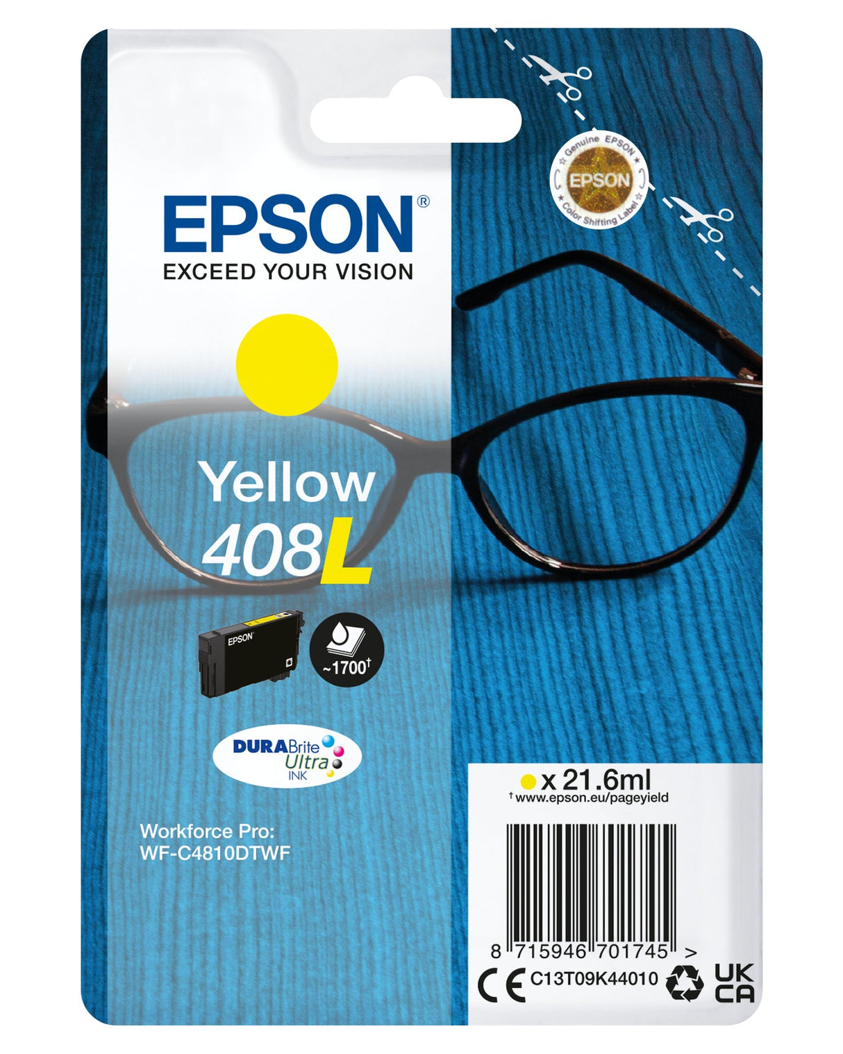 Cartouche d'encre Epson Lunettes 408 XL (Jaune)