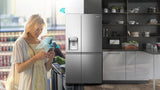 Réfrigérateur Américain - HISENSE - RS818N4TFC - 632 L - Classe C - 91 x 73 x 179 cm - Inox noir