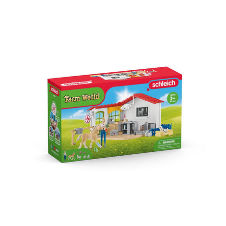 Cabinet vétérinaire avec animaux, coffret de 43 pieces avec figurine vétérinaire, animaux et accessoires, jouets animaux de la