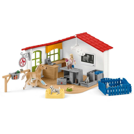 Cabinet vétérinaire avec animaux, coffret de 43 pieces avec figurine vétérinaire, animaux et accessoires, jouets animaux de la