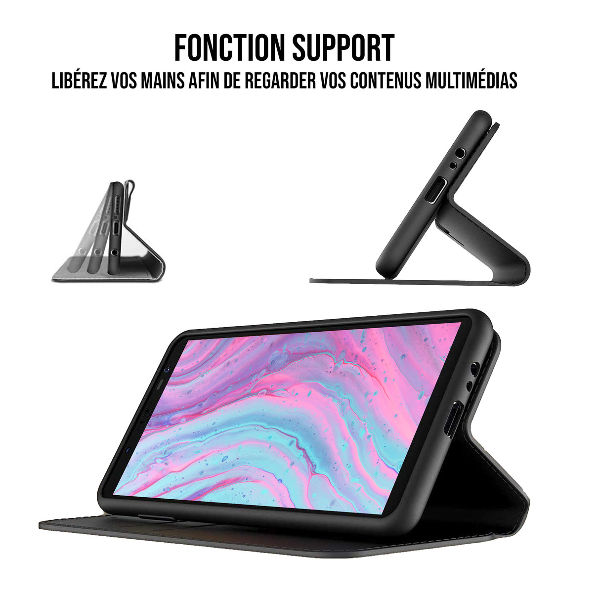 WE Etui folio MAGNETIQUE APPLE IPHONE 7 / 8 / SE 2020 / SE 2022 Noir