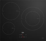 Plaque a induction - BEKO - 3 foyers - 60 cm - Noir - HII63405MT