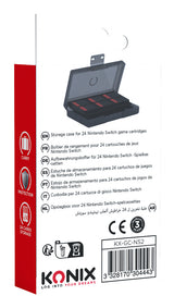 Boîtier de protection et transport - KONIX - Pour cartouches de jeux Nintendo Switch 2 - Antichoc - 24 rangements - Noir