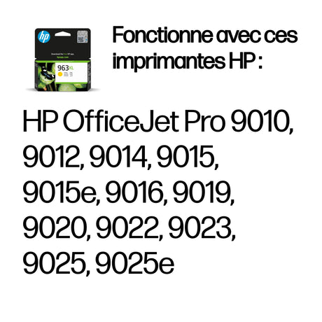 HP 963XL Cartouche d'encre jaune authentique (3JA29AE) pour HP OfficeJet Pro 9010 / 9020 series