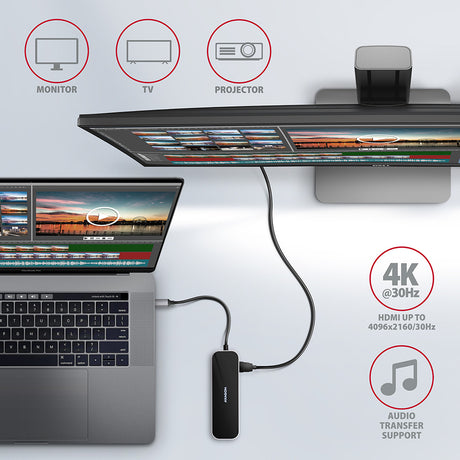 Station d'accueil portable USB-C 3.2 Axagon HMC-6GL (Noir)