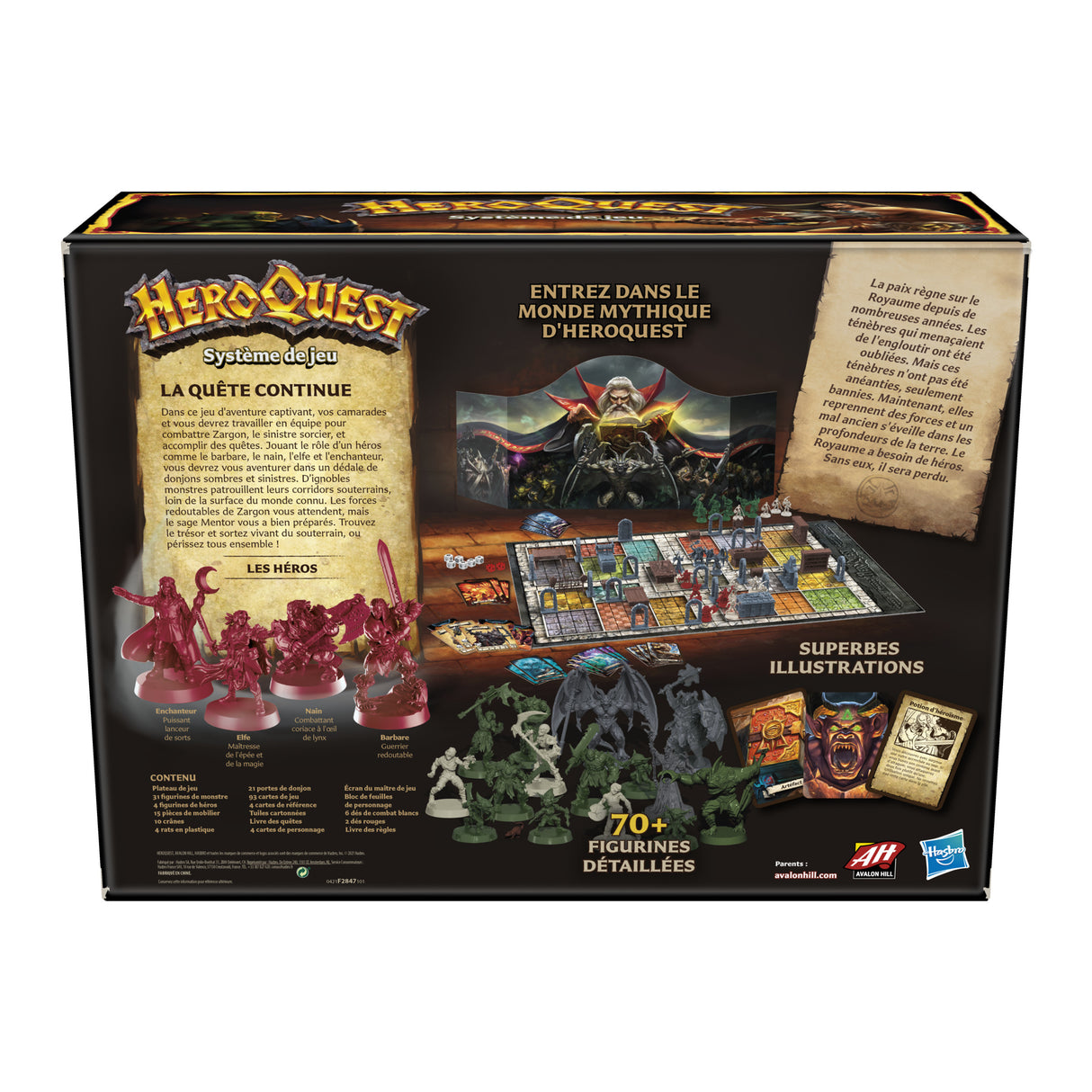 Heroquest Systeme de Jeu, Jeu d'aventures fantastiques styles donjon, Jeu de société, A partir de 14 Ans, 2 a 5 Joueurs
