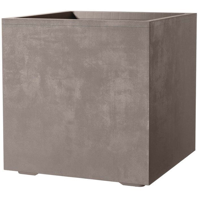 Pot de fleurs carré - DEROMA - Millennium - 80 L - 49 cm - A réserve d'eau et roulettes - Marron