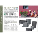 DEROMA Jardiniere Muret Millennium R - 59x25 x H25 cm - Anthracite - A réserve d'eau