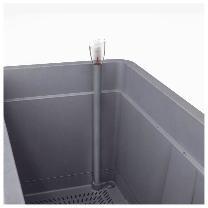DEROMA Jardiniere Muret Cosmo - 78 x H39 cm - Anthracite - A réserve d'eau - Roulettes