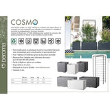DEROMA Jardiniere Muret Cosmo - 78 x H39 cm - Anthracite - A réserve d'eau - Roulettes