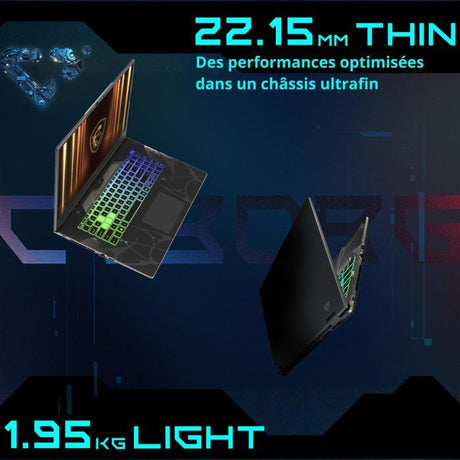 PC Portable Gamer - MSI - Cyborg 15 B13WEKG-618XFR - FreeDOS - 15,6 FHD 144Hz - i5 13420H - RTX5050 - 32Go DDR5 - 512Go SSD