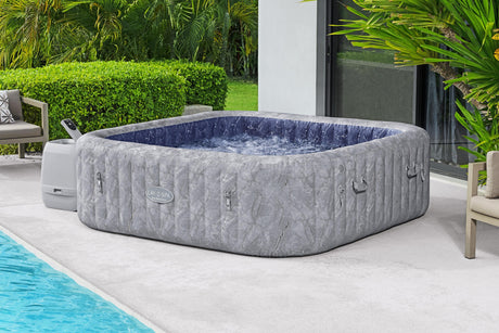 Spa gonflable BESTWAY - Lay-Z-Spa San Fransisco - Hydrojets - 230 x 230 x 71 cm - 5 a 7 places - Carré (couverture, 5 appuie-tete)