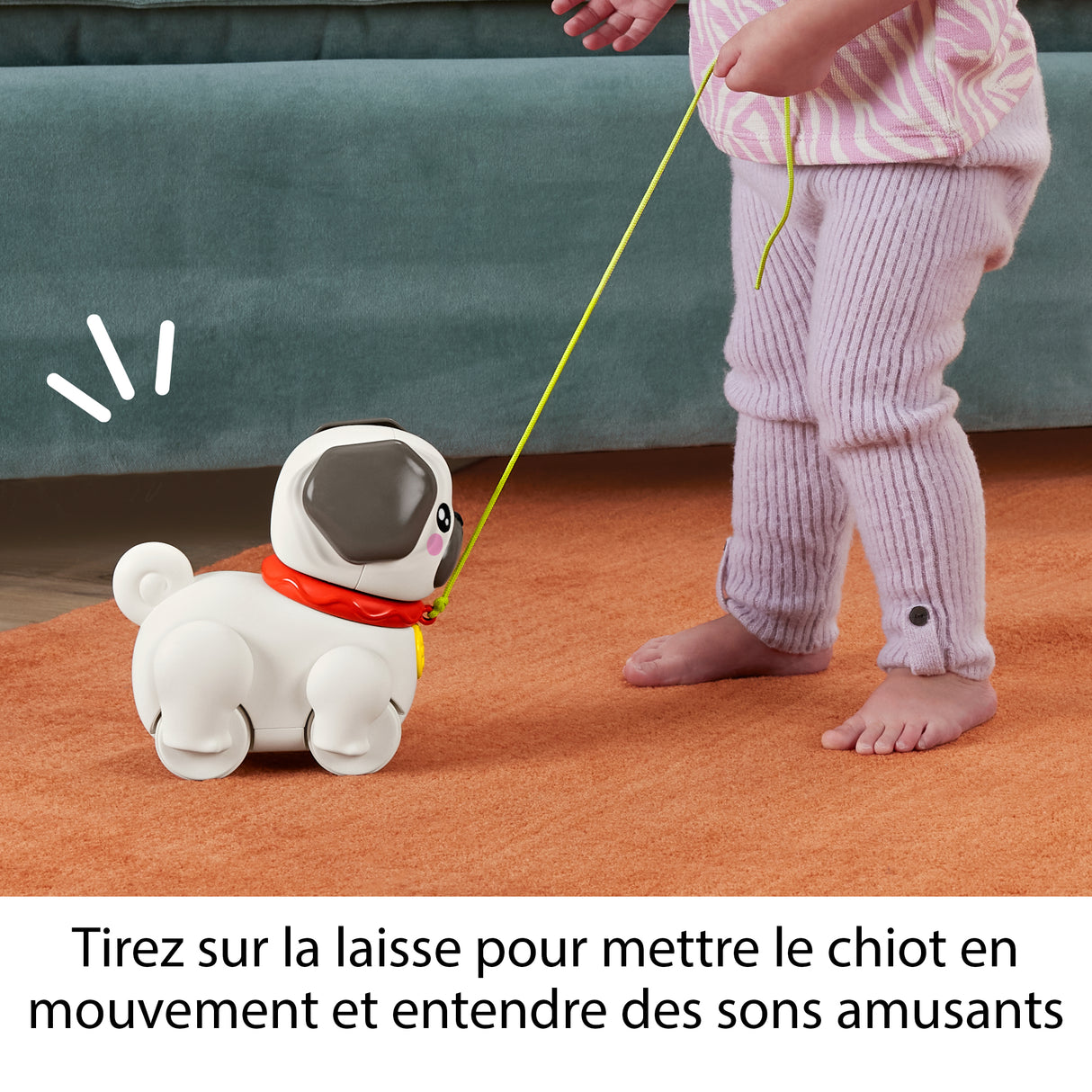 Fisher-Price Mon Carlin a promener - Jouet a tirer pour bébé - des 12 mois - HTW94