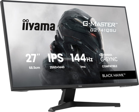 Ecran PC Gamer - IIYAMA - 27 - QHD - 144Hz - Dalle IPS - 1ms - G-Master Black Hawk G2741QSU-B1