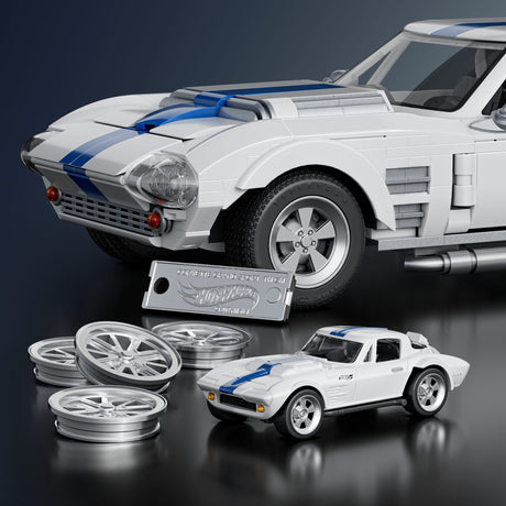 Hot Wheels - Coffret de Construction Corvette Grand Sport - Avec 918 pieces - Mattel Brick Shop - JGR31