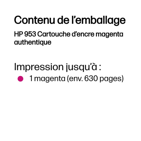 HP 953 Cartouche d'encre magenta authentique (F6U13AE) pour HP Officejet Pro 8210/8710/8720/8730/8746