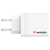 Chargeur secteur Verbatim GaN 3x ports USB-A + 1x port USB-C 30W (Blanc)