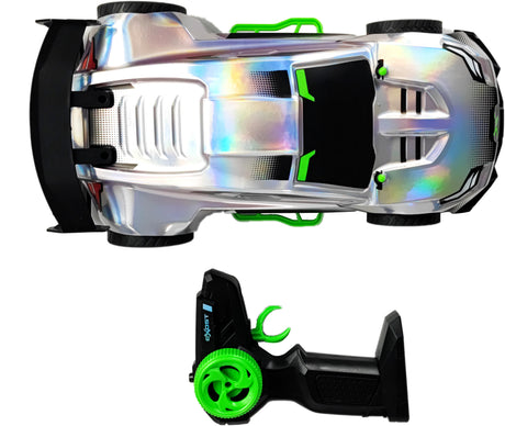 Voiture Télécommandée - EXOST - Metal Chrome 1:14 - 15 km/h - 31 -5 cm - argent et vert - des 5 ans