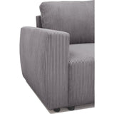 Canapé d'angle convertible réversible 3-4 places PHARELL - velours côtelé Anthracite - Coffre de rangement - L224 x P155 x H85 cm