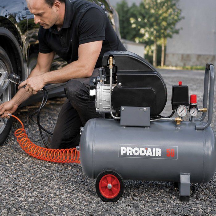 Compresseur d'air - PRODAIR - Prodair50 - 50L - 2CV - 8 bars - Double sortie + détendeur + kit gonflage