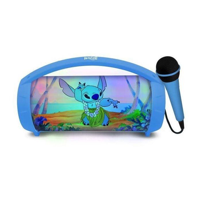 LEXIBOOK - Enceinte Bluetooth sans fil lumineuse avec micro - Batterie rechargeable - Disney Stitch