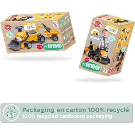 Porteur Chantier Marcel - FALK -  Pelle frontale, excavatrice - Jaune - Fabriqué en France - 90% de plastique recyclé - Des 12 mois