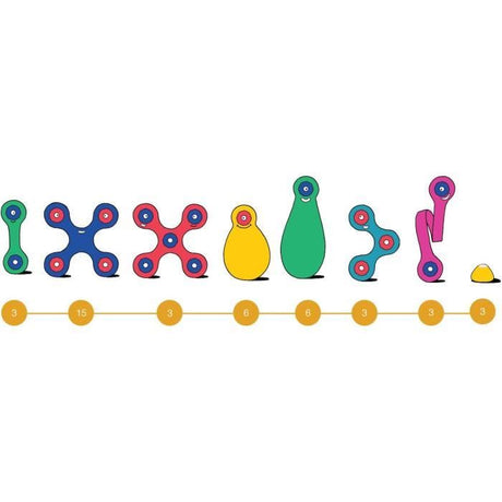 Rainbow Pack CLIXO - GIPSY TOYS - Jeu de Construction Magnétique, Flexible, Durable et Imaginatif -  42 pcs - Des 4 ans