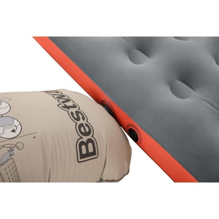 BESTWAY Matelas gonflable camping Pavillo - 2 places Roll & Relax - 203 x 183 x 22 cm - Avec sac de gonflage